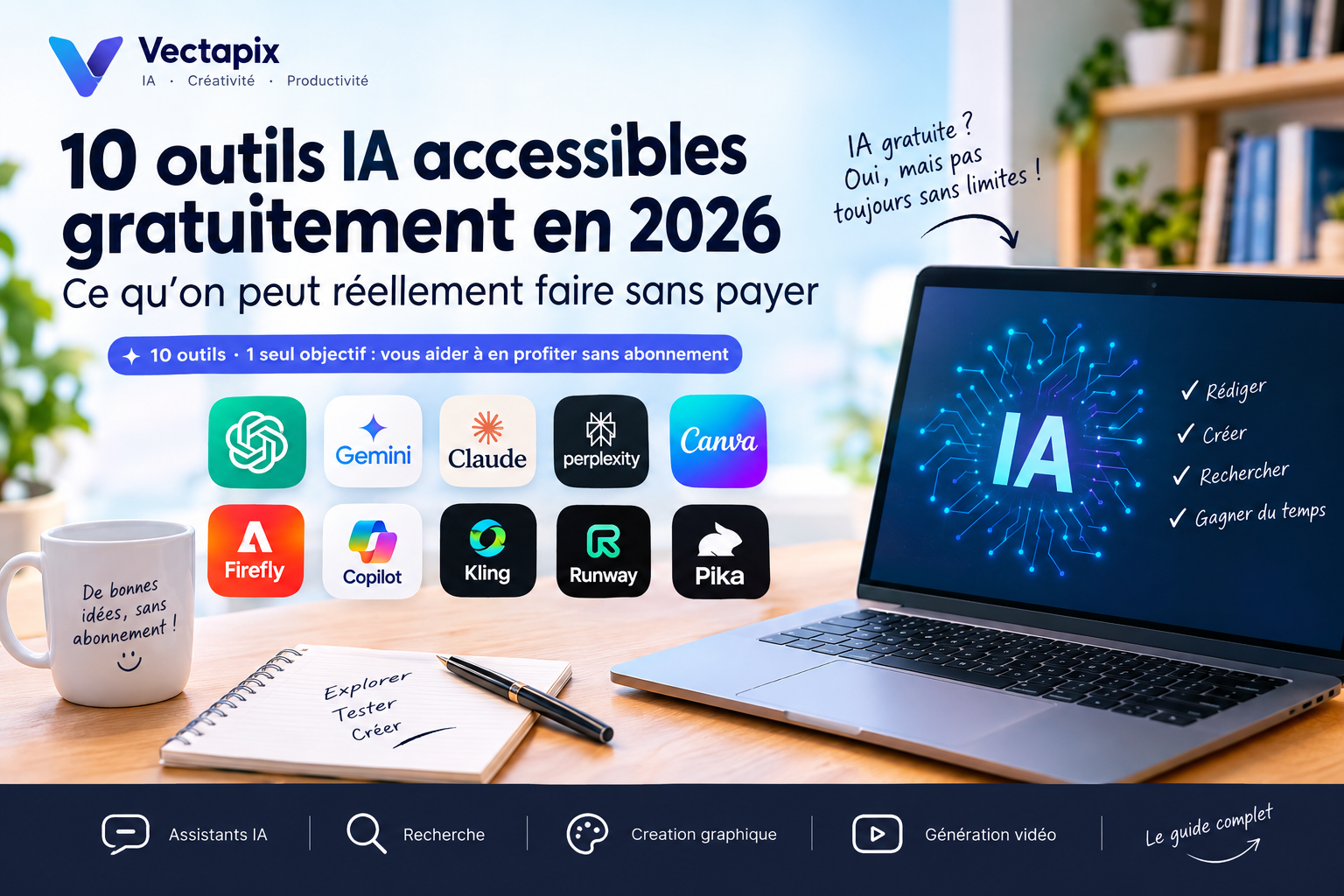 10 outils IA accessibles gratuitement en 2026 : ce qu’on peut réellement faire sans payer